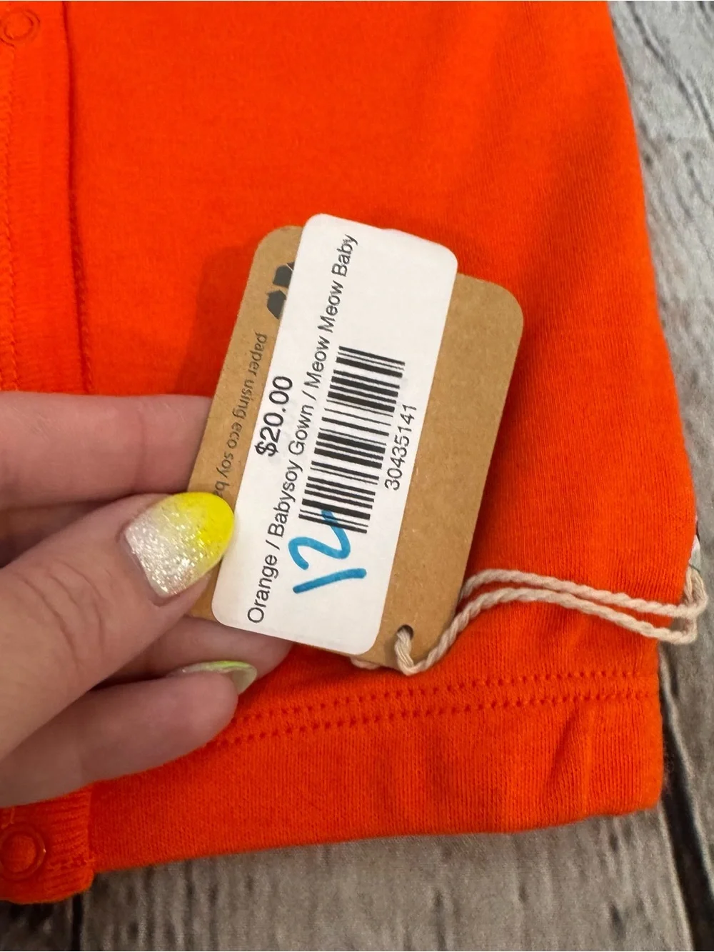 BabySoy Orange Baby Gown